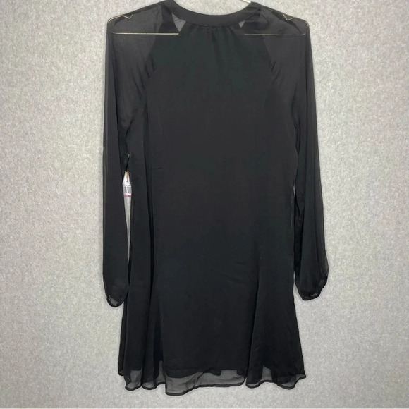 Joie Balloon Illusion Sleeve Whimsigoth Chiffon Witchy Little Black Dress - Picture 9 of 10